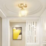 Hallway Classic Cup-Shaped Glass Semi-Flush Mount Light Image - 1