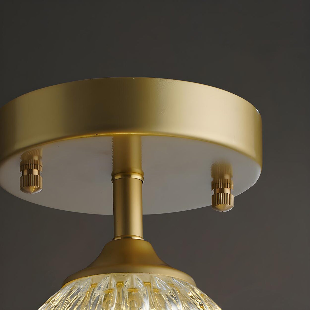 Hallway Classic Cup-Shaped Glass Semi-Flush Mount Light Image - 11