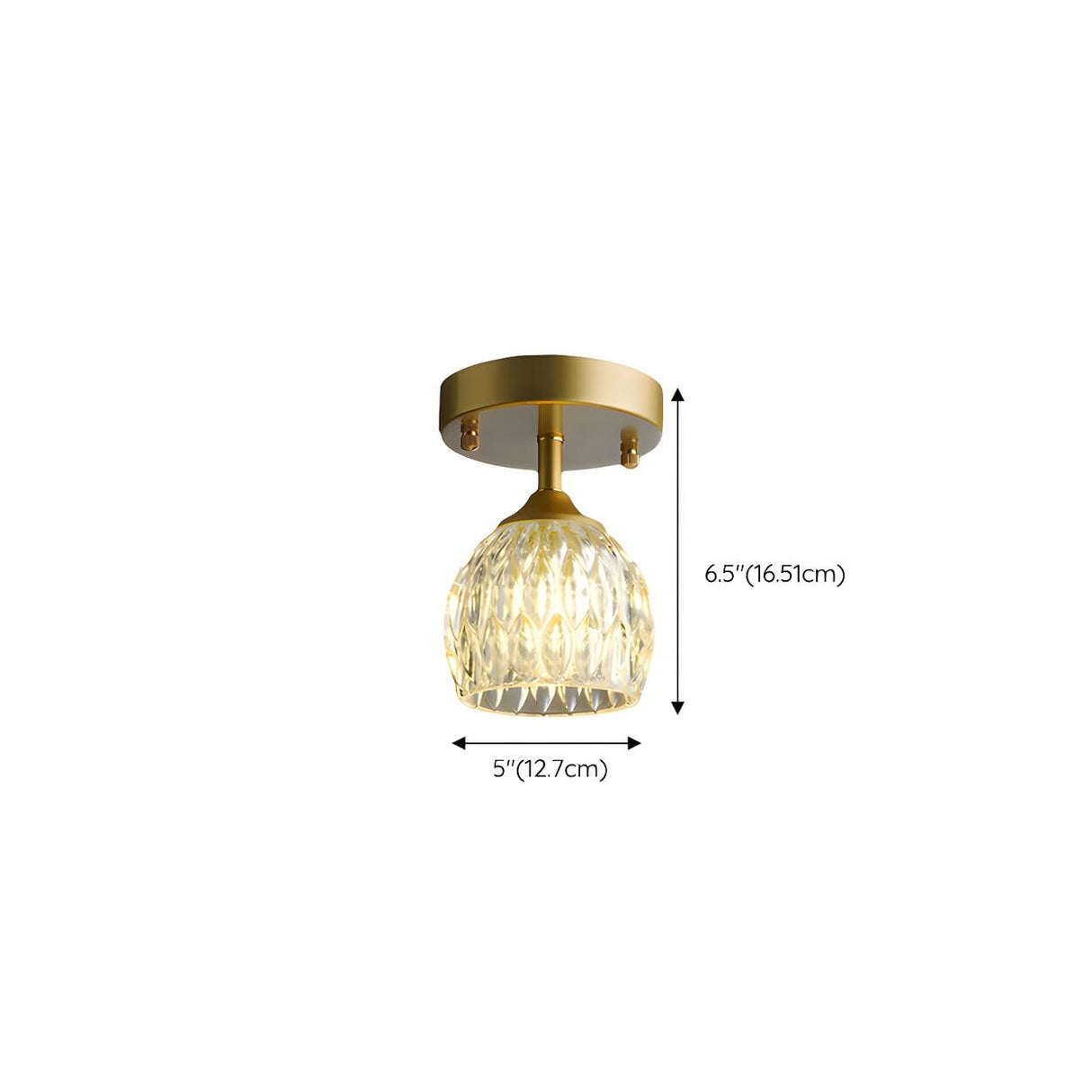Hallway Classic Cup-Shaped Glass Semi-Flush Mount Light 