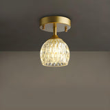 Hallway Classic Cup-Shaped Glass Semi-Flush Mount Light Image - 2