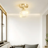 Hallway Classic Cup-Shaped Glass Semi-Flush Mount Light Image - 3