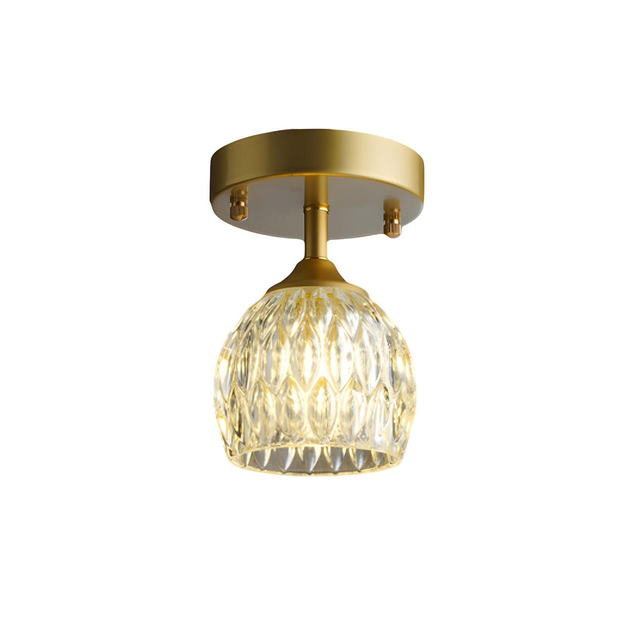 Hallway Classic Cup-Shaped Glass Semi-Flush Mount Light Image - 6