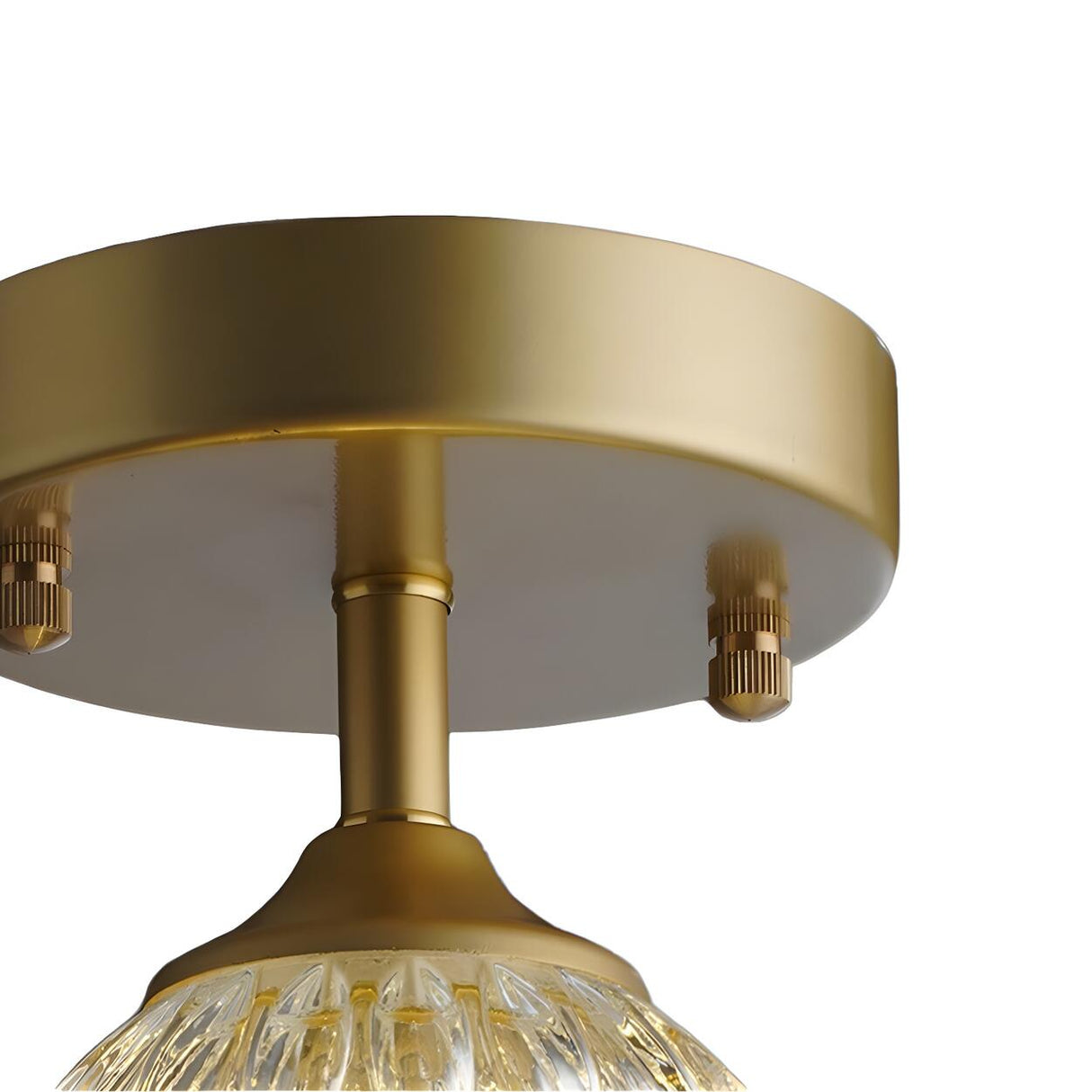 Hallway Classic Cup-Shaped Glass Semi-Flush Mount Light Image - 7