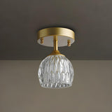 Hallway Classic Cup-Shaped Glass Semi-Flush Mount Light Image - 9