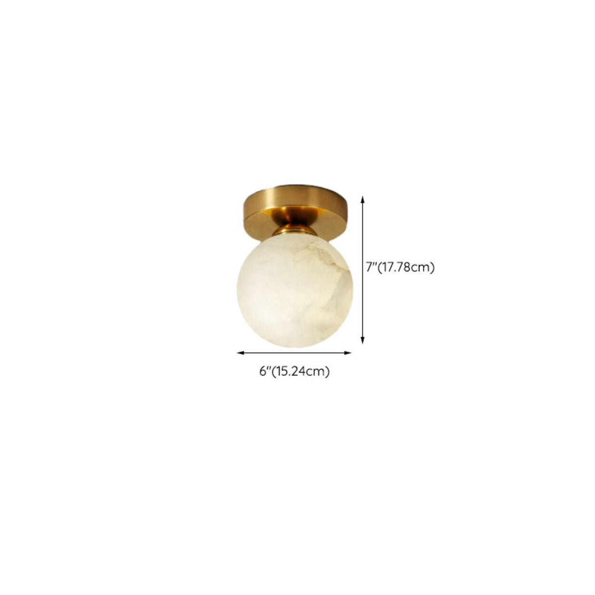 Hallway Cube Stone Brass Semi-Flush Mount Ceiling Light Image - 16