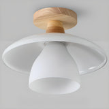 Hallway Disc Trumpet White Semi-Flush Mount Light Image - 10