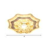 Hallway Flower Crystal LED Flush Mount Ceiling Light Image - 4