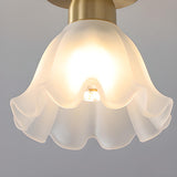 Hallway Gold Cylinder Semi-Flush Mount Ceiling Lamp Image - 17