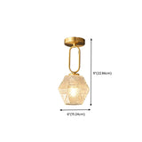 Hallway Gold Geometric Crystal Semi-Flush Mount Light #size