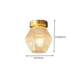 Hallway Gold Geometric Crystal Semi-Flush Mount Light Image - 16