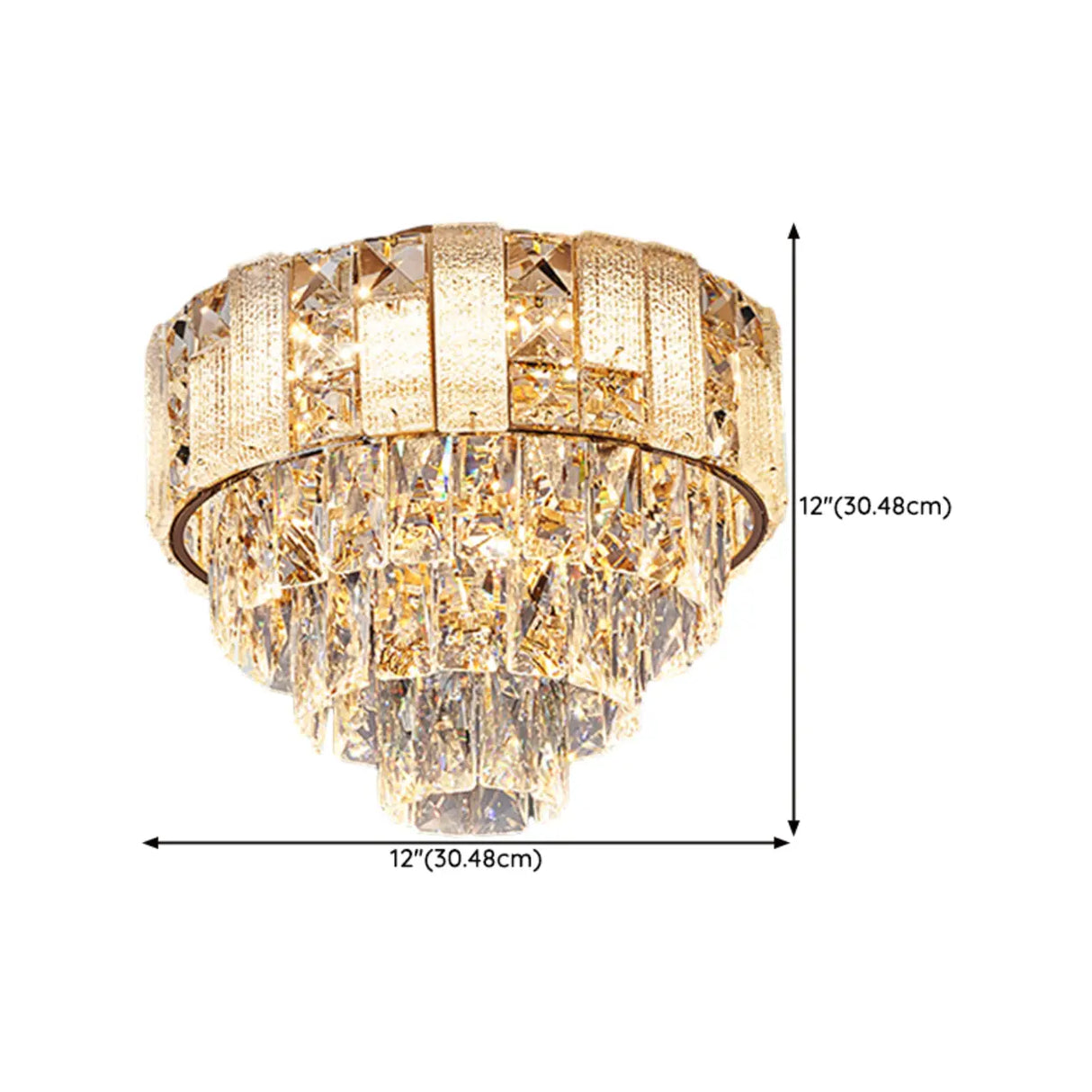 Hallway Luxury Mini Tower Crystal Flush Mount Light Image - 14