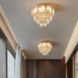 Hallway Luxury Mini Tower Crystal Flush Mount Light Image - 4