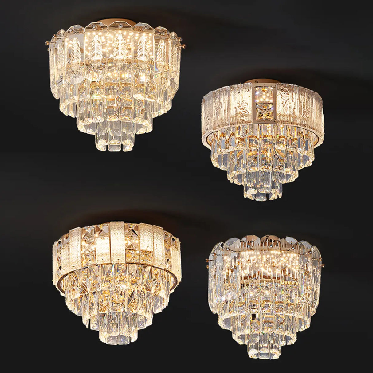 Hallway Luxury Mini Tower Crystal Flush Mount Light Image - 8