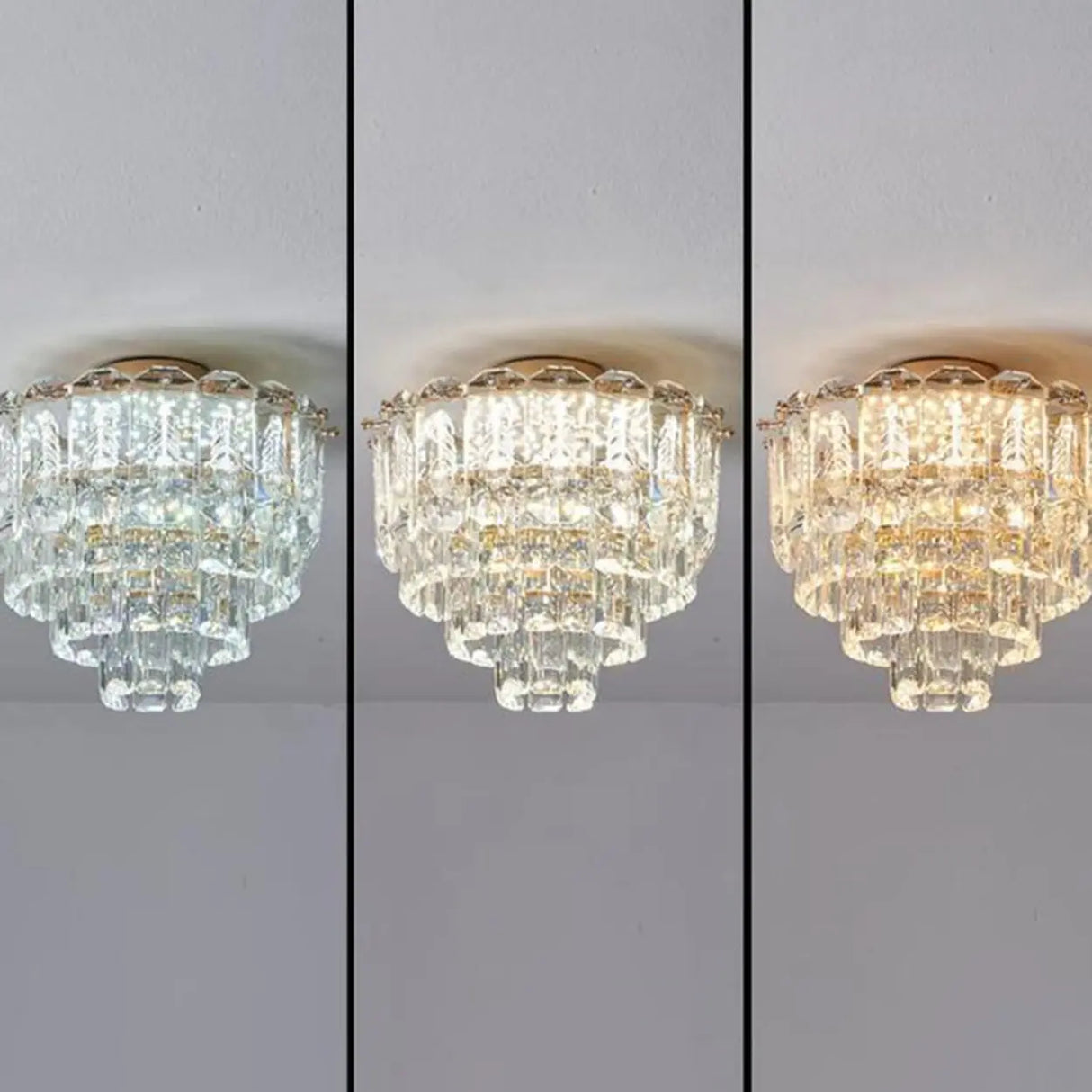 Hallway Luxury Mini Tower Crystal Flush Mount Light Image - 9