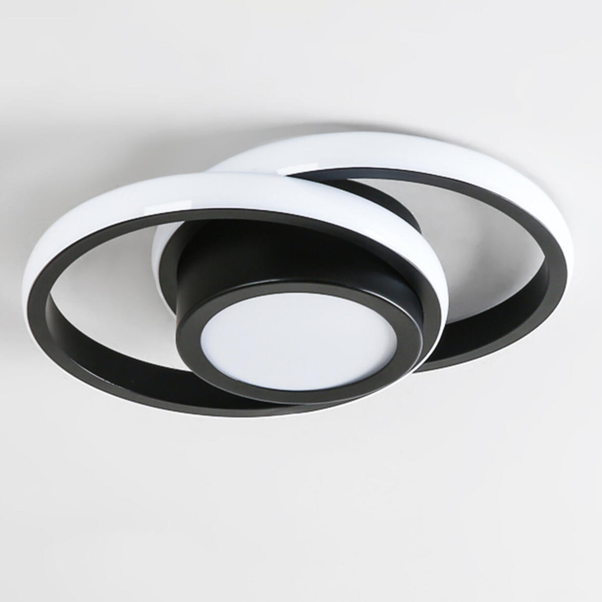 Hallway Mini Black Circle Flush Mount Light 3-Light Image - 12