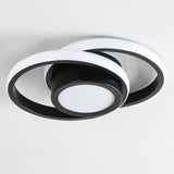 Hallway Mini Black Circle Flush Mount Light 3-Light Image - 12