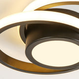 Hallway Mini Black Circle Flush Mount Light 3-Light Image - 14
