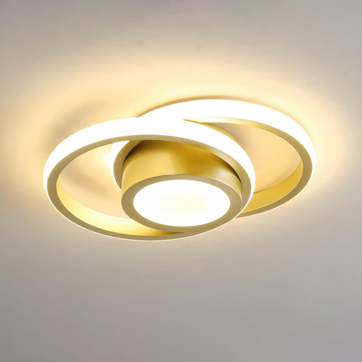 Hallway Mini Black Circle Flush Mount Light 3-Light Image - 21