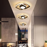 Hallway Mini Black Circle Flush Mount Light 3-Light Image - 24
