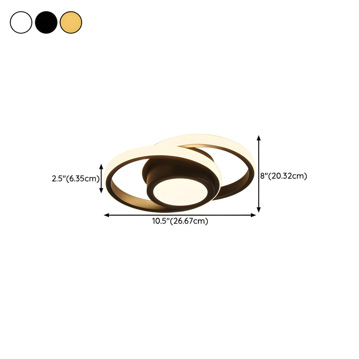 Hallway Mini Black Circle Flush Mount Light 3-Light 