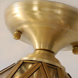 Hallway Mini Diamond-Shaped Brass Semi-Flush Mount Lamp Image - 9