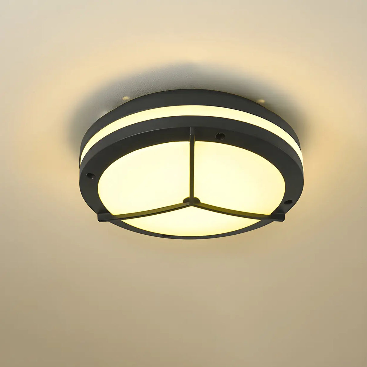 Hallway Mini Modern Black Round LED Flush Mount Light Image - 10