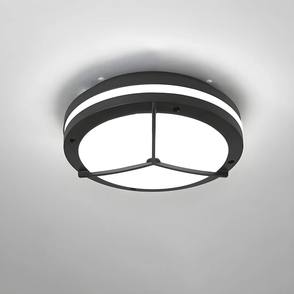 Hallway Mini Modern Black Round LED Flush Mount Light Image - 11