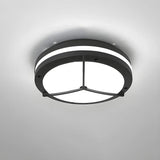 Hallway Mini Modern Black Round LED Flush Mount Light Image - 11