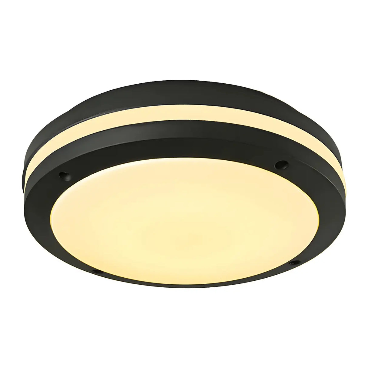 Hallway Mini Modern Black Round LED Flush Mount Light Image - 12