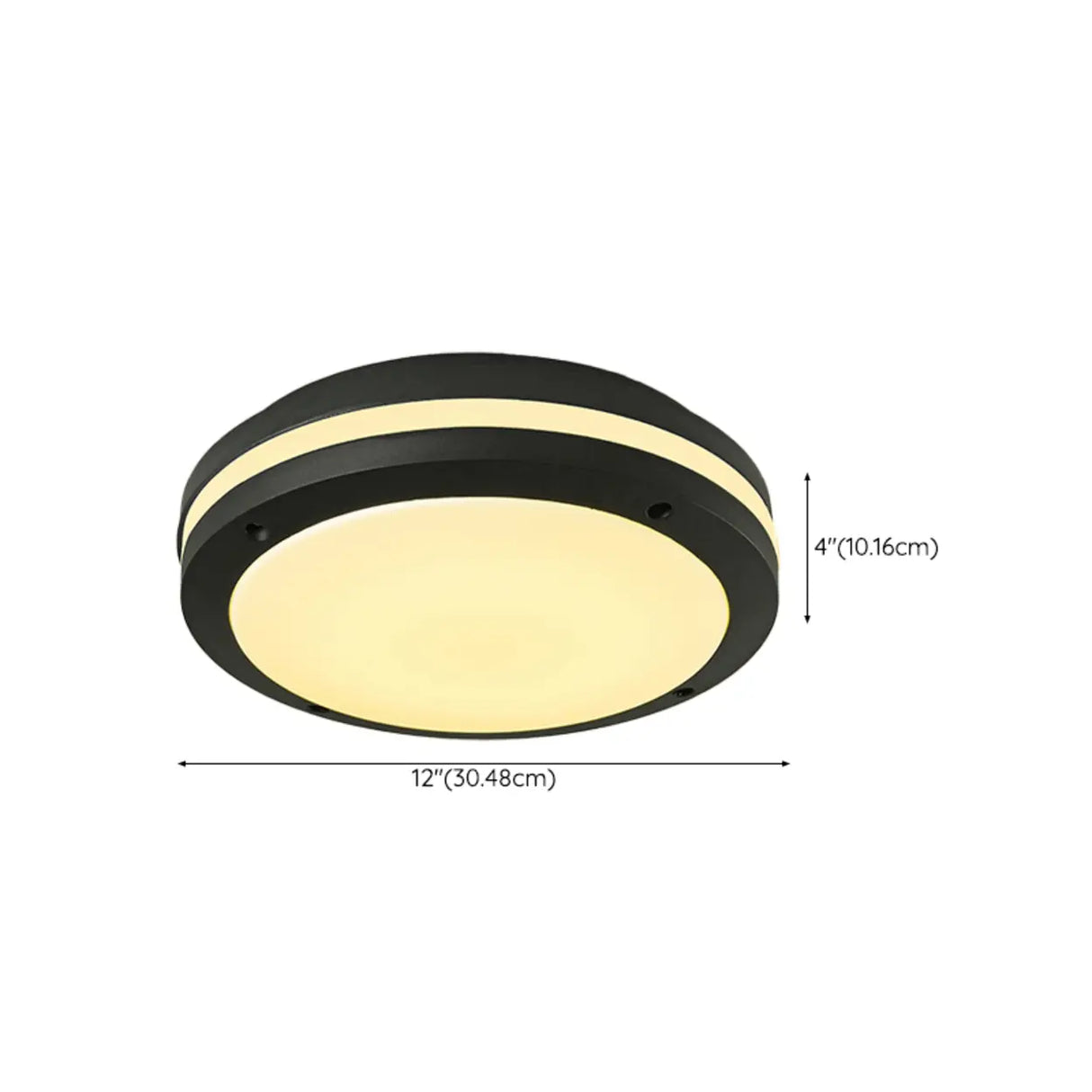 Hallway Mini Modern Black Round LED Flush Mount Light 