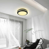 Hallway Mini Modern Black Round LED Flush Mount Light Image - 3