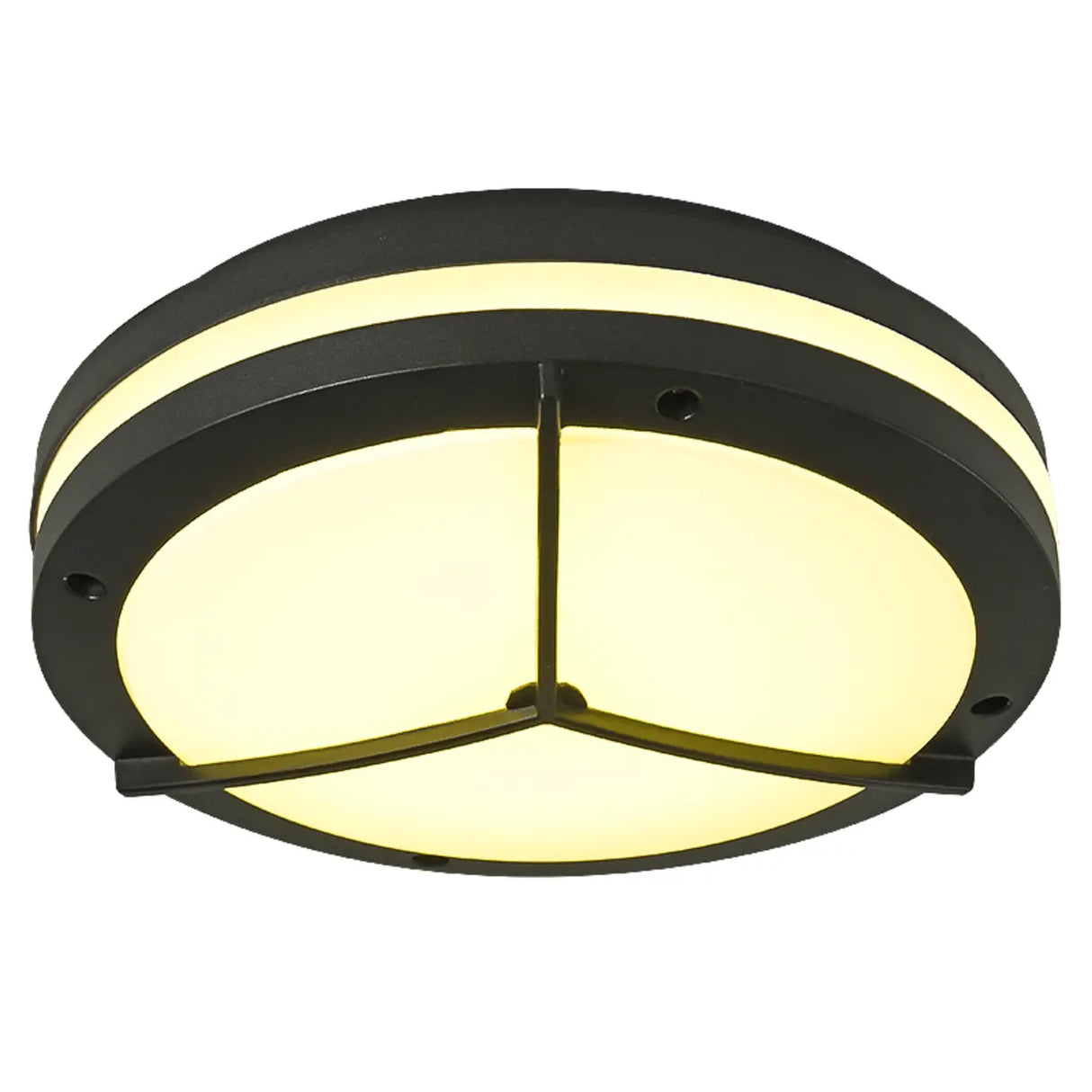 Hallway Mini Modern Black Round LED Flush Mount Light Image - 6