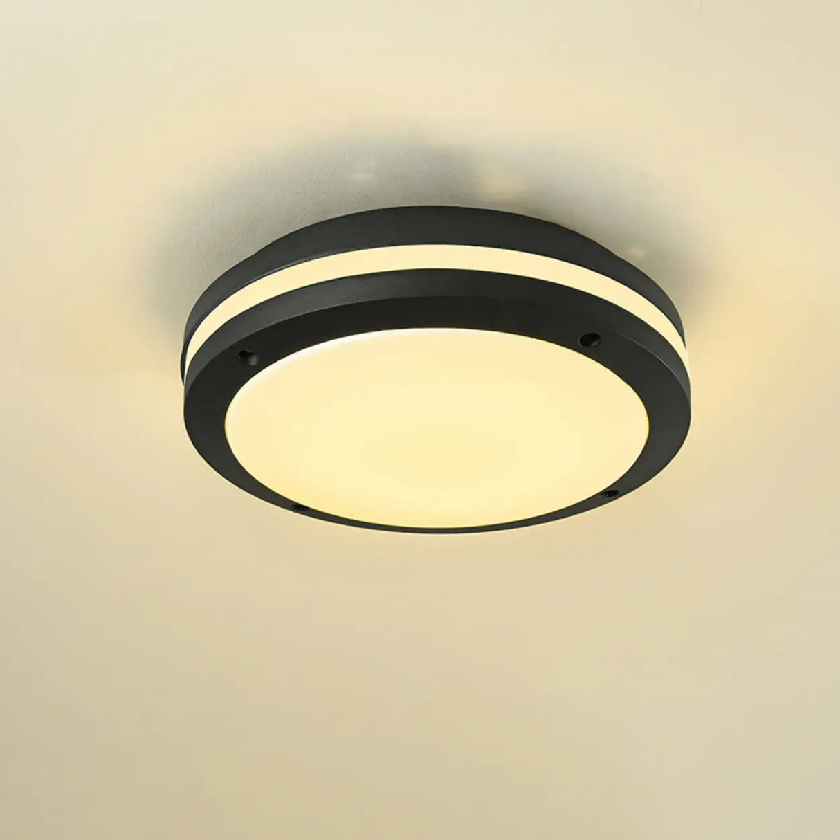 Hallway Mini Modern Black Round LED Flush Mount Light Image - 8