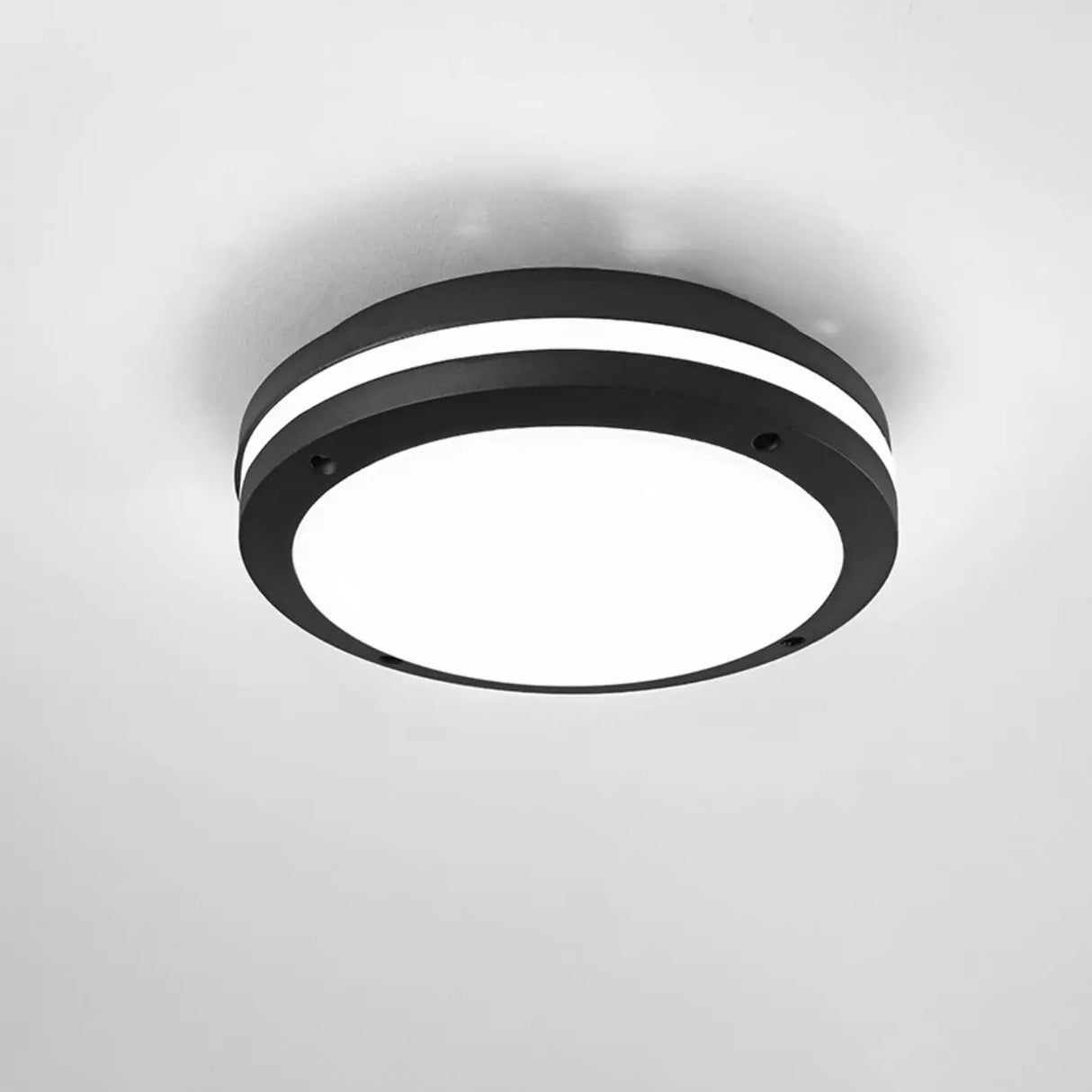 Hallway Mini Modern Black Round LED Flush Mount Light Image - 9