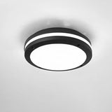Hallway Mini Modern Black Round LED Flush Mount Light Image - 9