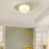 Hallway Mini Pumpkin Green Flush Mount Ceiling Light Image - 5