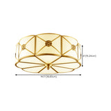 Hallway Moon Cake Gold Glass Flush Mount Ceiling Light #size