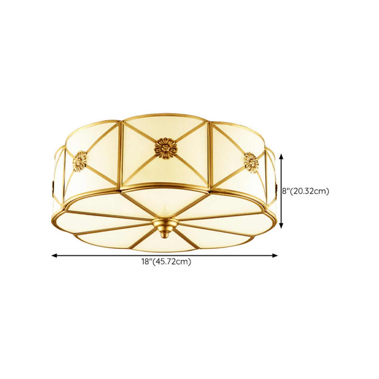 Hallway Moon Cake Gold Glass Flush Mount Ceiling Light Image - 14