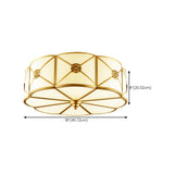 Hallway Moon Cake Gold Glass Flush Mount Ceiling Light Image - 14