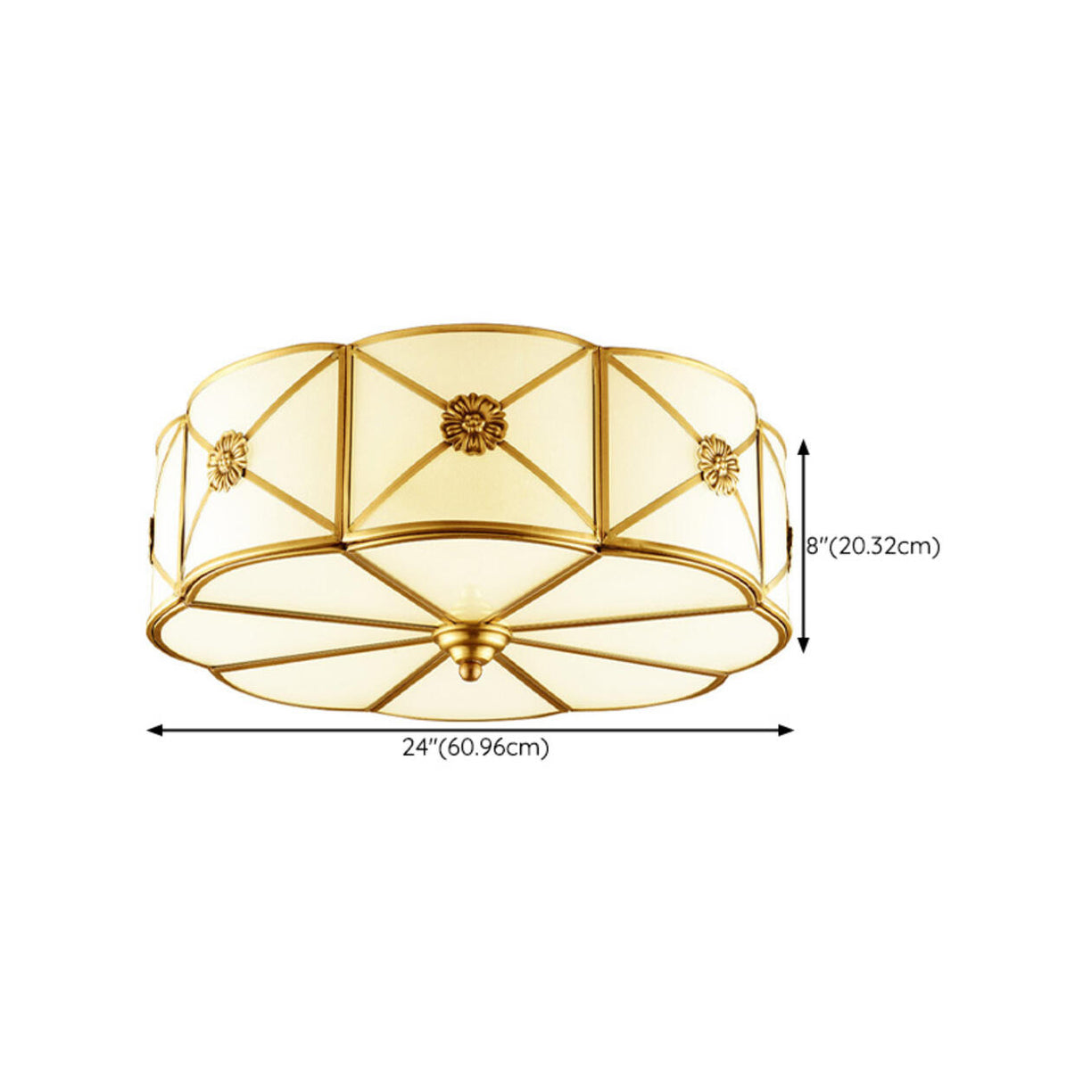 Hallway Moon Cake Gold Glass Flush Mount Ceiling Light Image - 15