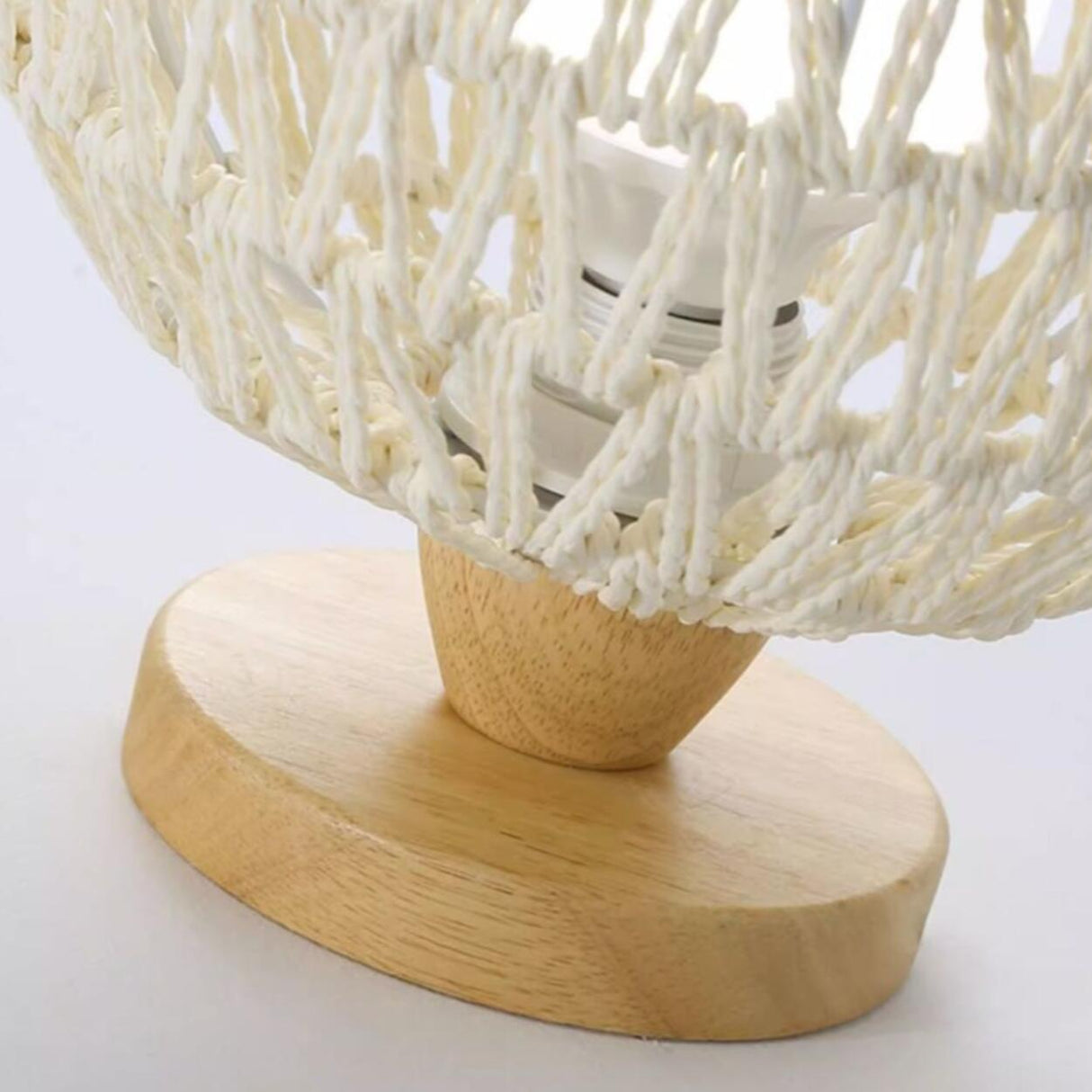 Hallway Oriental Woven Rattan Semi-Flush Mount Light Image - 11