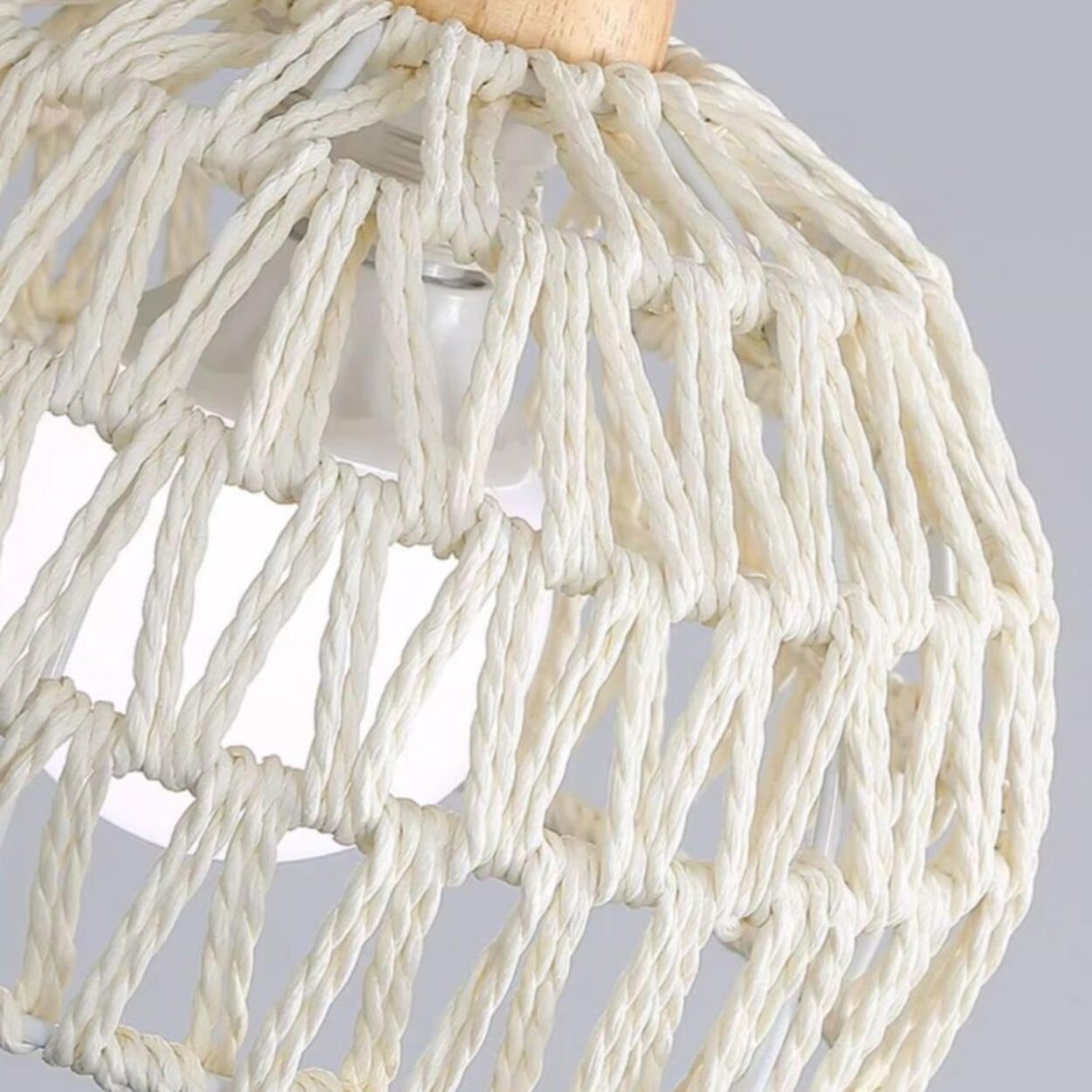Hallway Oriental Woven Rattan Semi-Flush Mount Light Image - 12