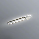 Hallway Strip Glass LED Flush Mount Ceiling Light Image - 11