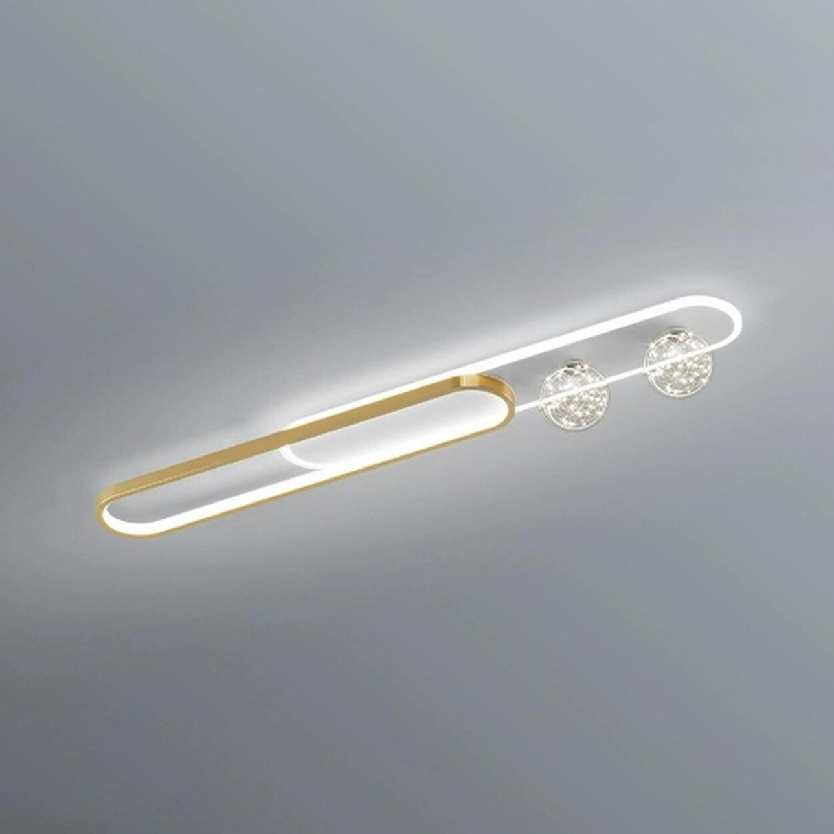 Hallway Strip Glass LED Flush Mount Ceiling Light Image - 7