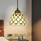 Hallway Tiffany Stained Glass Bowl-Shaped Pendant Light Image - 9