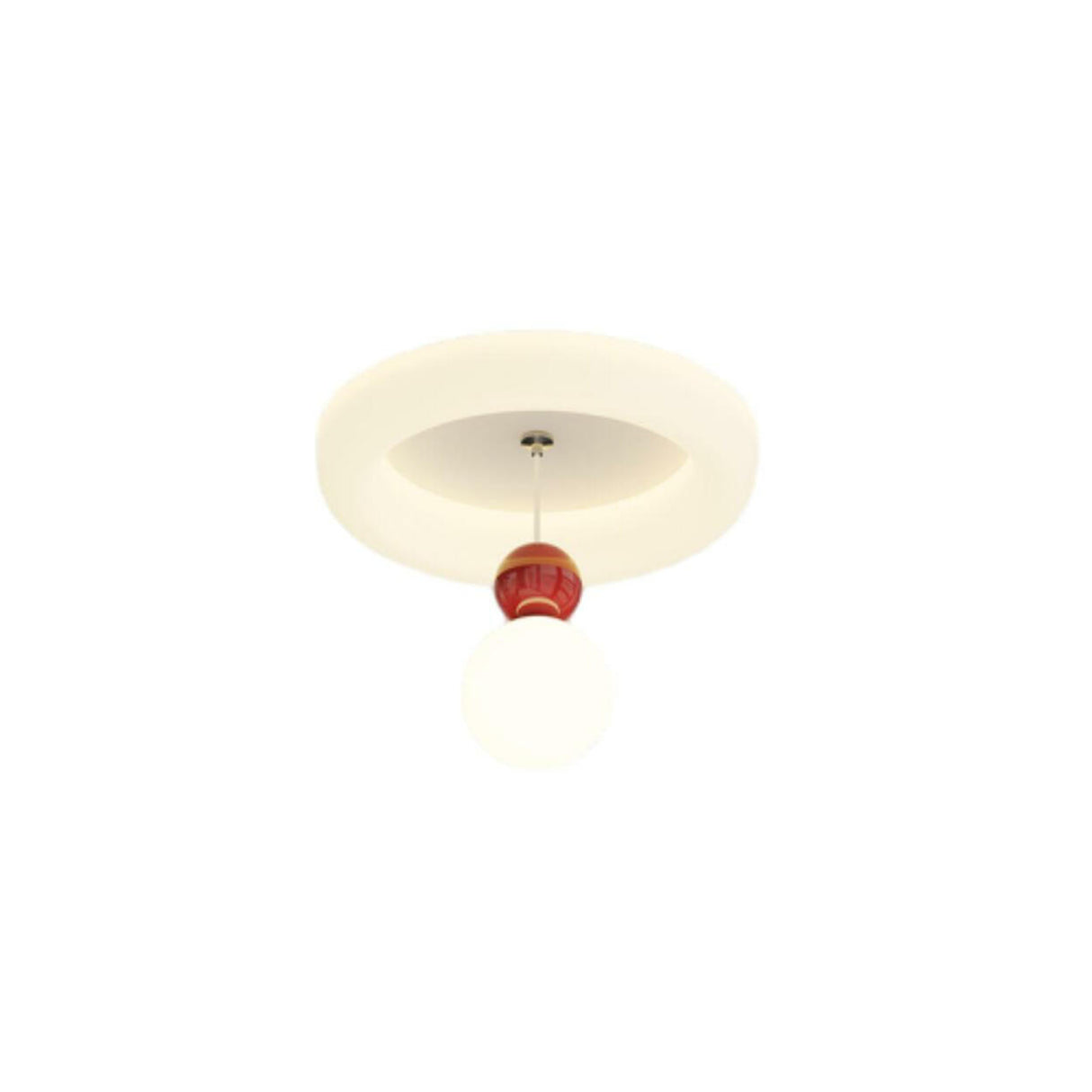 Hallway White Round Ball LED Flush Mount Ceiling Light Image - 5