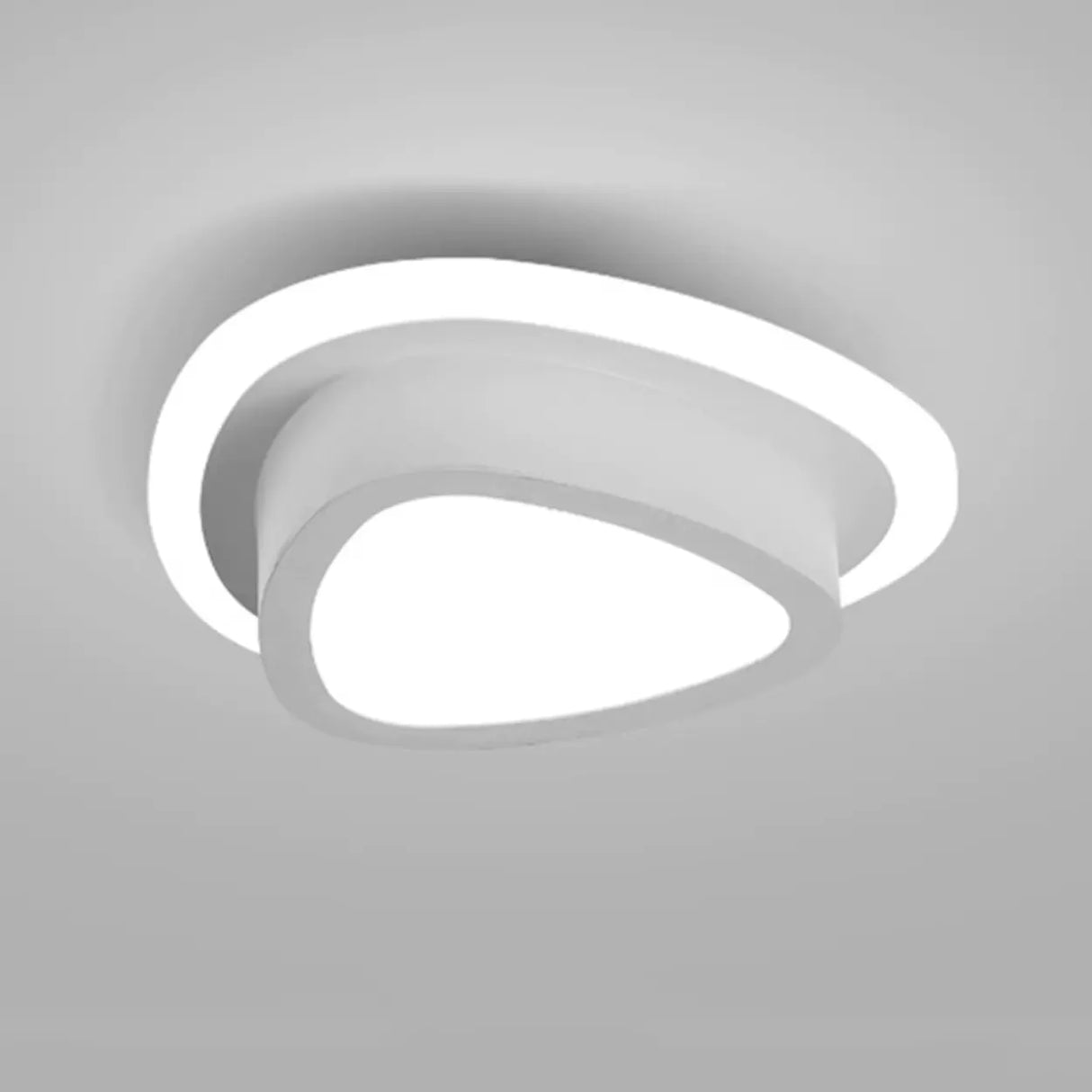 Hallway White Triangle Dimmable LED Flush Mount Light Image - 11