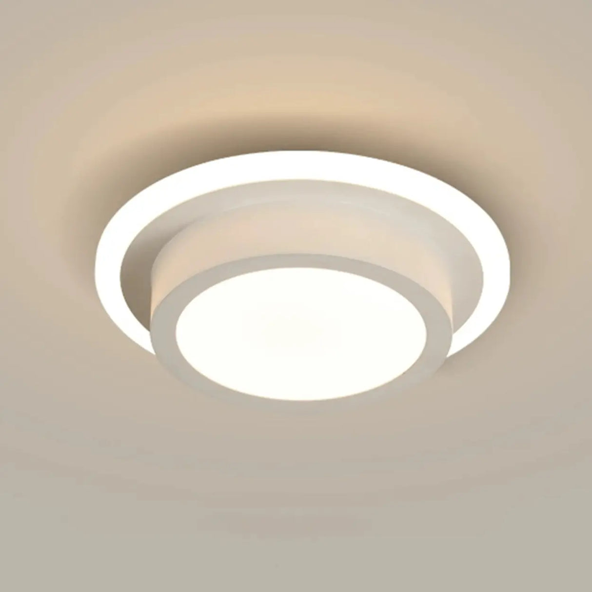Hallway White Triangle Dimmable LED Flush Mount Light Image - 12
