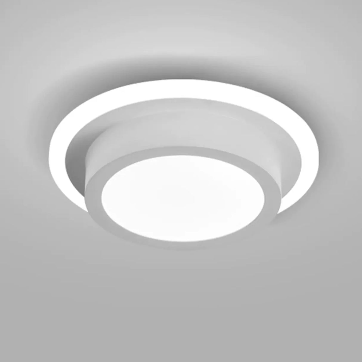 Hallway White Triangle Dimmable LED Flush Mount Light Image - 14