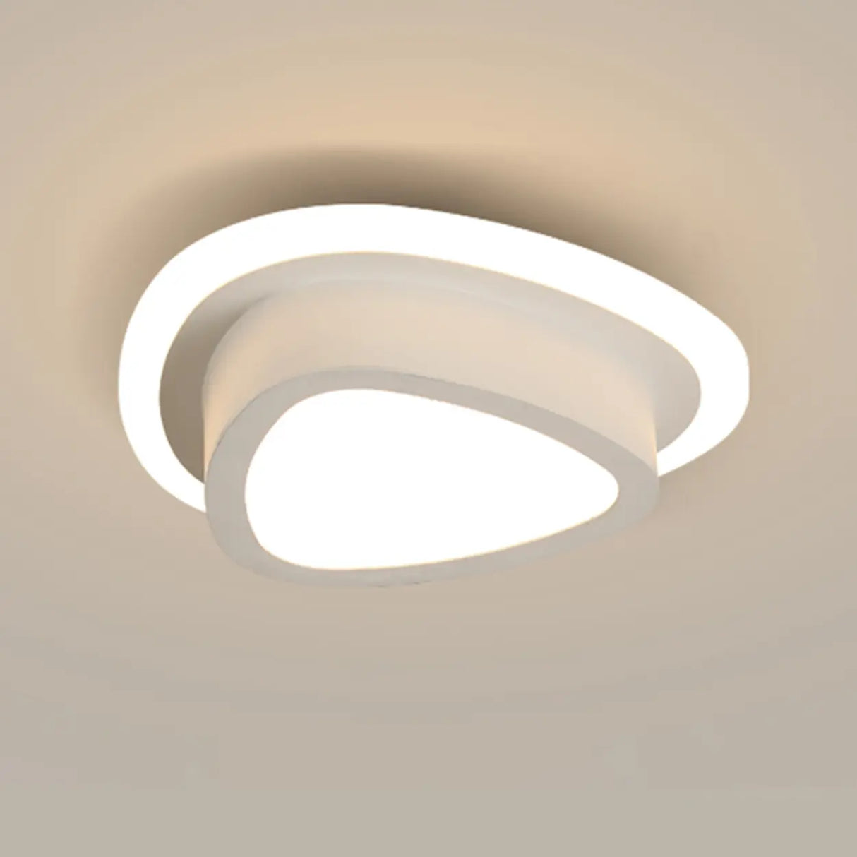 Hallway White Triangle Dimmable LED Flush Mount Light Image - 17